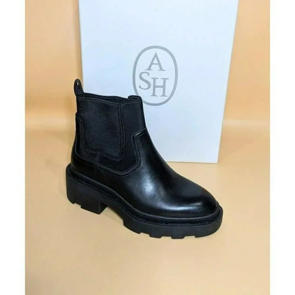 ASH Metro Women Black Color Leather Chelsea Ankle Boot Size 35 M - Picture 2 of 9